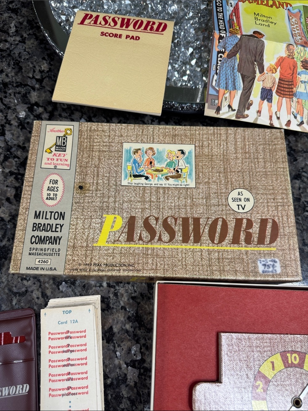 Milton Bradley vintage PASSWORD Board Game - EUC Brown & Yellow Box